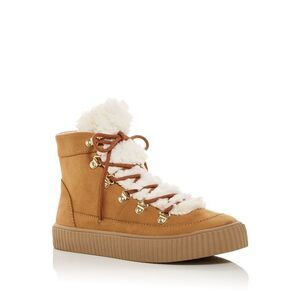 AQUA Womens Brown Fechado Round Toe Platform Leather Athletic Sneakers 9 B